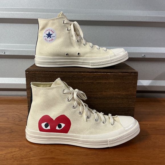 Converse X Comme de Garcons Play White Chuck Taylor All Star High Top Size 12 - Picture 1 of 8